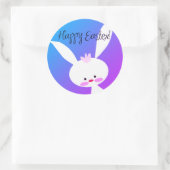 Cute teal bunny happy Easter stickers (Sac)