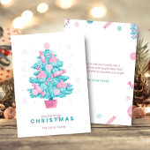 Cute Teal Candy Christmas Tree Card Feestdagenkaart