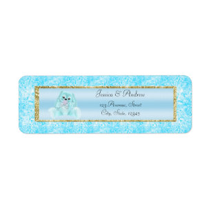 Cute Teal Konijn Baby Shower Etiket