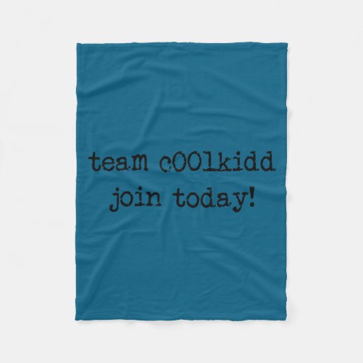 Cute Team C00lkidd Join Today Funny Quote  Fleece Deken (Voorkant)