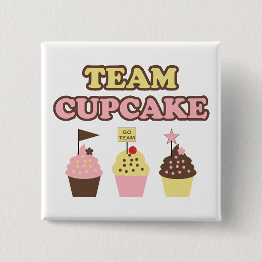 Cute Team Cupcake-pen Vierkante Button 5,1 Cm (Voorkant)
