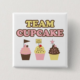 Cute Team Cupcake-pen Vierkante Button 5,1 Cm