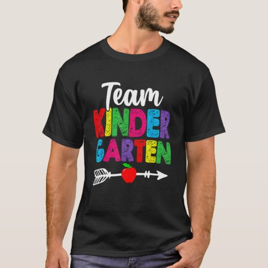 Cute Team Kindergarten Teacher Students Funny Back T-shirt (Voorkant)