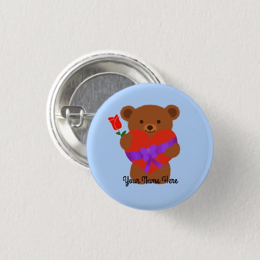 Cute Teddy Bear #1 Button (Voorkant /achterkant)