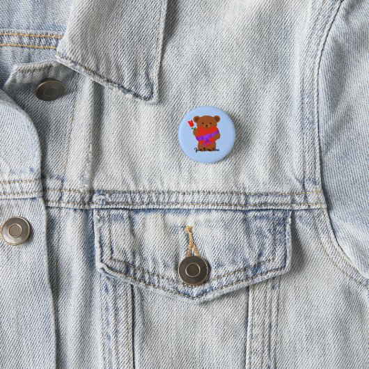 Cute Teddy Bear #1 Button (In situ)