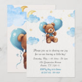 Cute Teddy Bear Baby Boy Kaart (Voorkant / Achterkant)