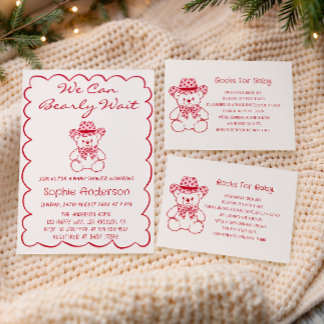 Cute Teddy Bear Baby Shower Books for Baby Informatiekaartje