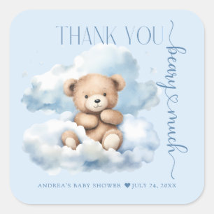Cute Teddy Bear Baby shower Dank je Vierkante Sticker