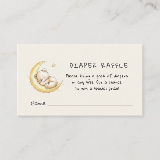 Cute Teddy Bear Baby shower Diaper Raffle Informatiekaartje (Voorkant)