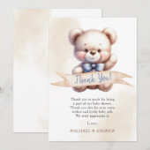 Cute Teddy Bear Baby shower Hartelijk dank Kaart (Voorkant / Achterkant)