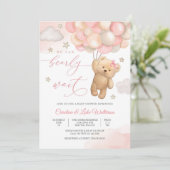 Cute Teddy Bear Baby Shower Invitation (Debout devant)