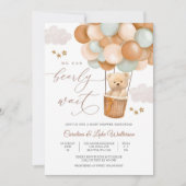 Cute Teddy Bear Baby Shower Invitation (Devant)