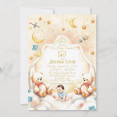 Cute Teddy Bear Baby shower Invitation Kaart (Voorkant)