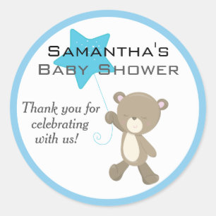 Cute Teddy Bear Baby shower Ronde Sticker
