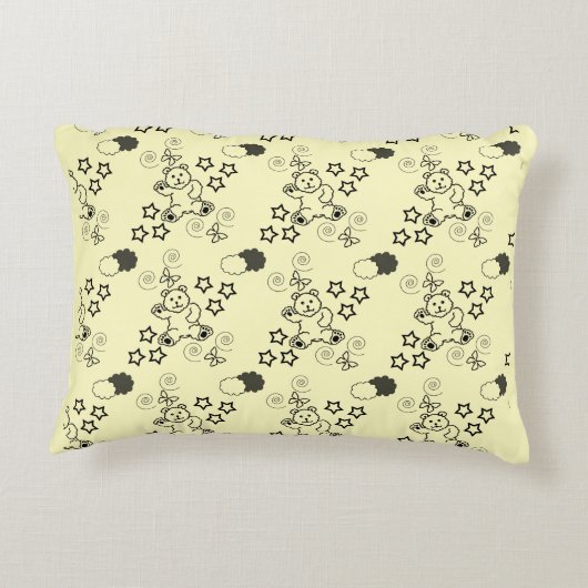 Cute Teddy Bear Baby's Room Accent Coussin (Dos)