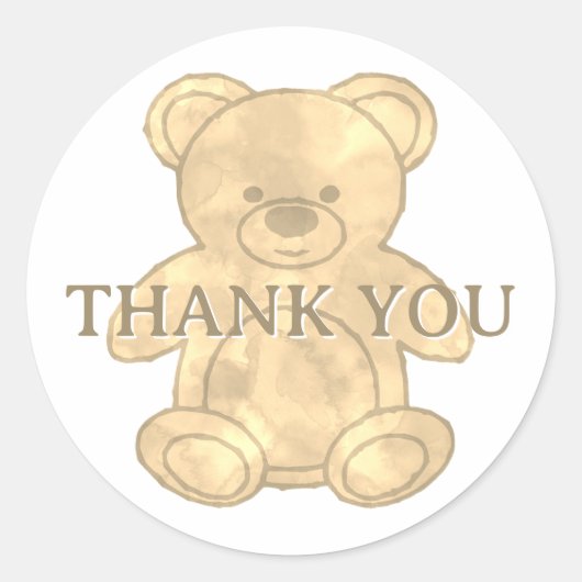 Cute Teddy Bear Bedankt Ronde Sticker (Voorkant)