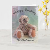 Cute Teddy Bear Birthday Card Kaart (Gele Bloem)