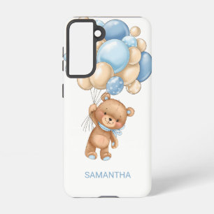 CUTE Teddy Bear BLUE Balloon Samsung Galaxy Coque