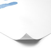 Cute Teddy Bear Blue Balloons Boy Name Poster (Hoek)