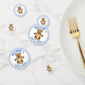 Cute Teddy Bear Blue Polka Dot Birthday Party Confetti (Groep)
