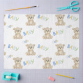 Cute Teddy Bear Blue Polkadots Baby Boy Tissuepapier (Craft)