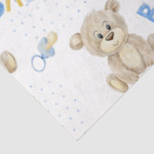 Cute Teddy Bear Blue Polkadots Baby Boy Tissuepapier (Detail)