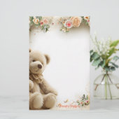 Cute Teddy Bear Briefpapier (Staand voorkant)