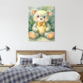 Cute Teddy Bear Canvas Afdruk (Insitu (Slaapkamer))