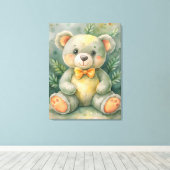 Cute Teddy Bear Canvas Afdruk (Insitu (Houten vloer))