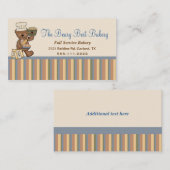 Cute Teddy Bear Chef Bakery Visitekaartje (Voorkant / Achterkant)