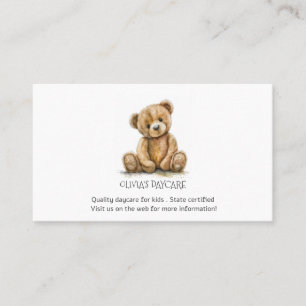 Cute Teddy Bear Cub Carte de visite de garde d'enf