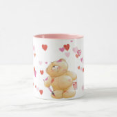 Cute Teddy Bear en Hearts Mok (Midden)