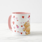 Cute Teddy Bear en Hearts Mok (Voorkant links)