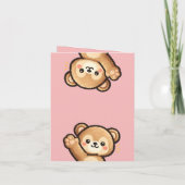 Cute Teddy Bear Folded Invitation – Hey You Pink (Dos)
