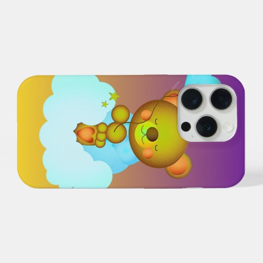Cute Teddy Bear Holding Balloon Phone Case (Verso Horizontal)