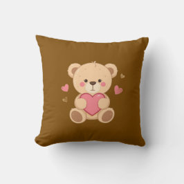 Cute Teddy Bear Holding Heart – Valentine Love Ill Kussen