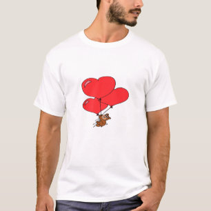 Cute Teddy Bear Holds Hearts T-shirt