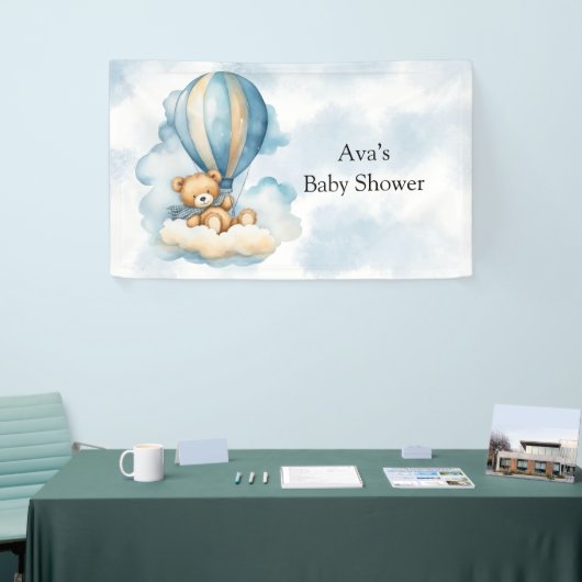 Cute Teddy Bear Hot Air Baby shower Spandoek (Beurs)