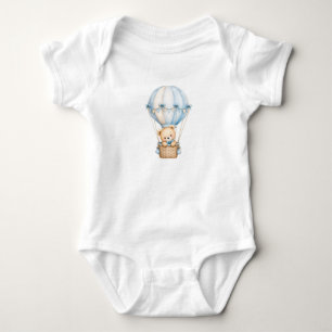 Cute Teddy Bear Hot Air Ballon Baby Body   Ad Romper