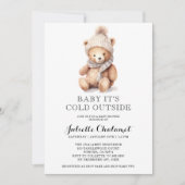 Cute Teddy Bear Invitation hiver (Devant)