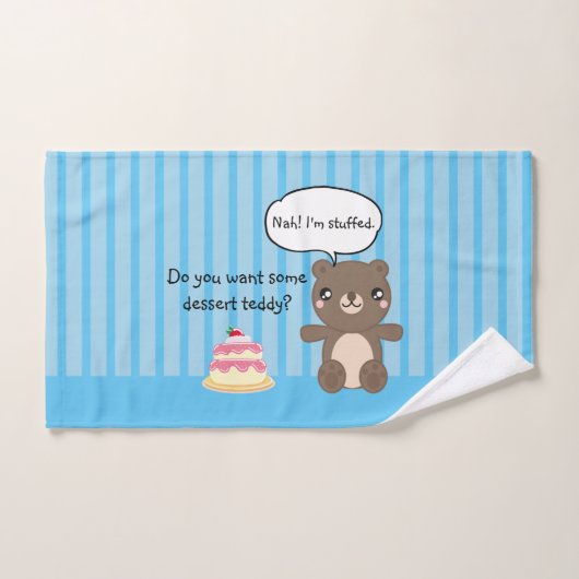 Cute Teddy Bear Kinder Funny Joke Bad Handdoek (Handdoek)