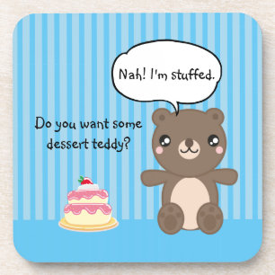 Cute Teddy Bear Kinder Funny Joke Bier Onderzetter