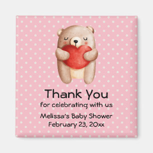 Cute Teddy Bear met een Red Heart Party Dank je Magneet