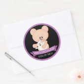 Cute Teddy Bear met Ghost - Halloween Ronde Sticker (Envelop)