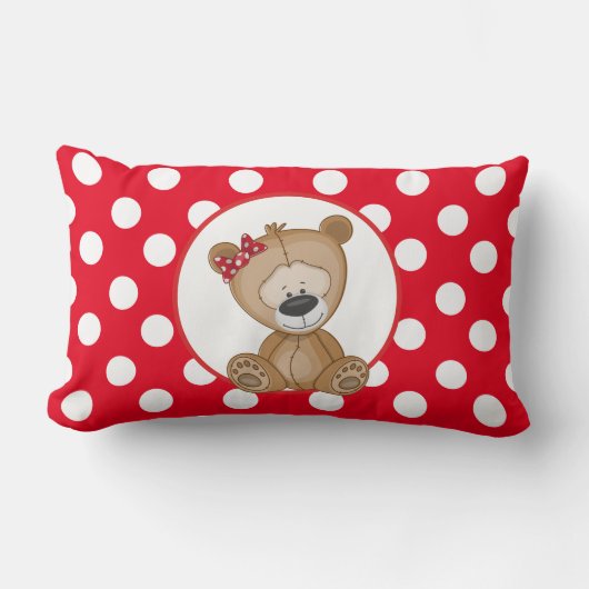 Cute Teddy Bear met Polka Dots Kussen (Voorkant)
