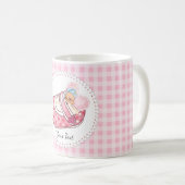 Cute Teddy Bear Monogram Name Patroon Koffiemok (Voorkant rechts)