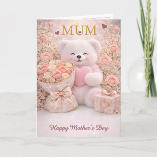 Cute Teddy Bear Mothers Day Card Kaart