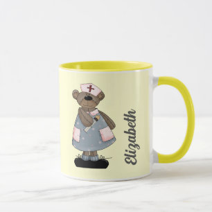 Cute Teddy Bear Nom personnalisé Mug cadeau pour N