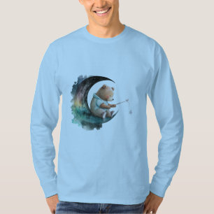 Cute Teddy Bear op de maan, Plush Cartoon Beer T-shirt