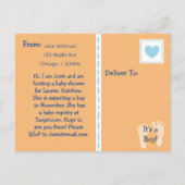 Cute Teddy Bear Orange Baby shower Invitation (Dos)